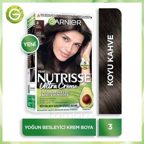 Garnier Nutrisse Yoğun Besleyici Kalıcı Krem Saç Boyası 3 Koyu Kahve 160 ml