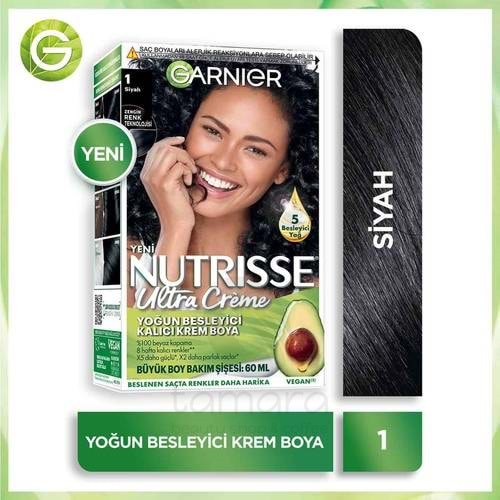 Garnier Nutrisse Yoğun Besleyici Kalıcı Krem Saç Boyası 1 Siyah