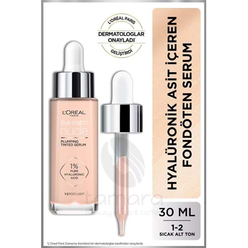 Loreal Paris True Match Hyaluronik Asit Nude Fondöten Serum 1-2 Rosy Light