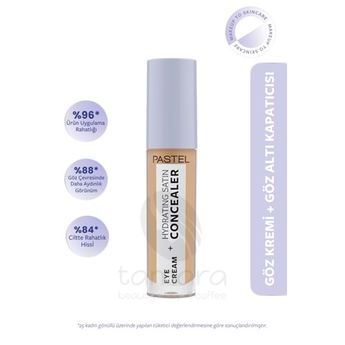 Pastel Eye Cream + Hydrating Satin Concealer - Göz kremi + Göz Altı Kapatıcısı 66 Deep Medium4,3 ml