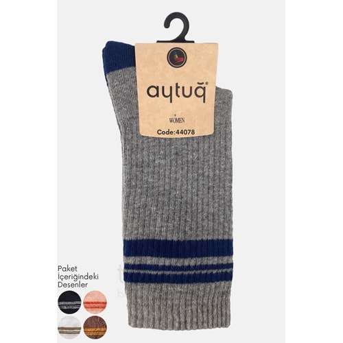 Aytuğ Kadın Patik Çorap Baskılı Havlu 1 Adet - Asorti Renk