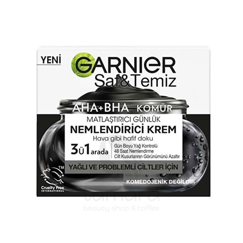 Garnier Saf ve Temiz Kömür Matlaştırıcı Günlük Nemlendirici Krem 50 ml