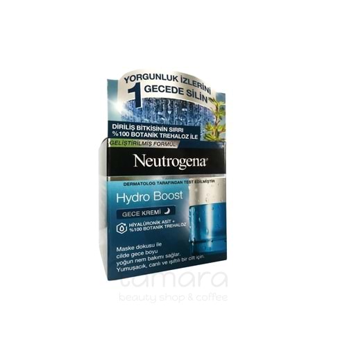 Neutrogena Hydro Boost Hiyalüronik Asit Botanik Trehaloz Gece Kremi 50 ml
