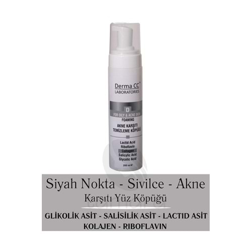 Derma CC Laboratories For Oıly & Acne Skın Foamıng - Akne Karşıtı Cilt Temizleme Köpüğü 200 Ml