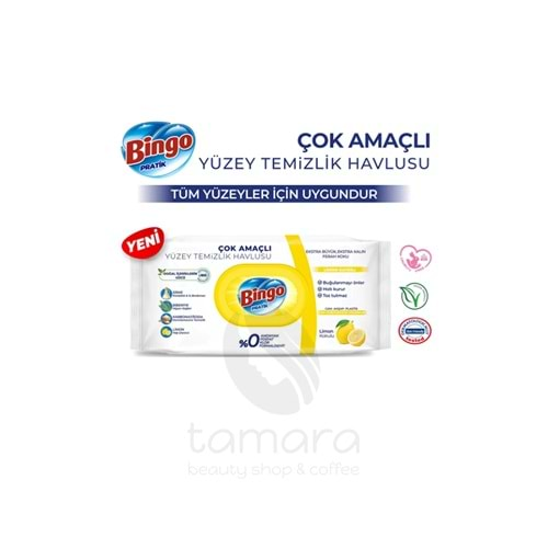 Bingo Yüzey Temizleme Havlusu Limon Kokulu 96 Adetli 1 Paket