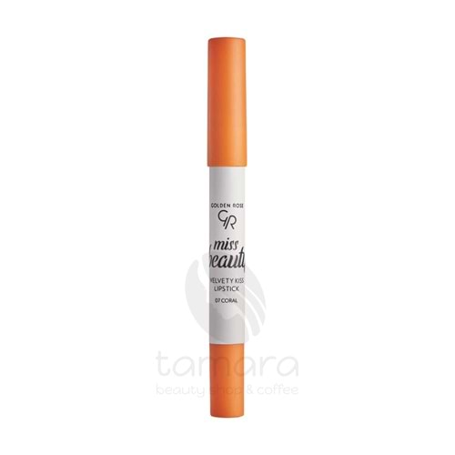 Golden Rose Miss Beauty Velvety Kiss Lipstick - 07 Coral - Mat Kalem Ruj