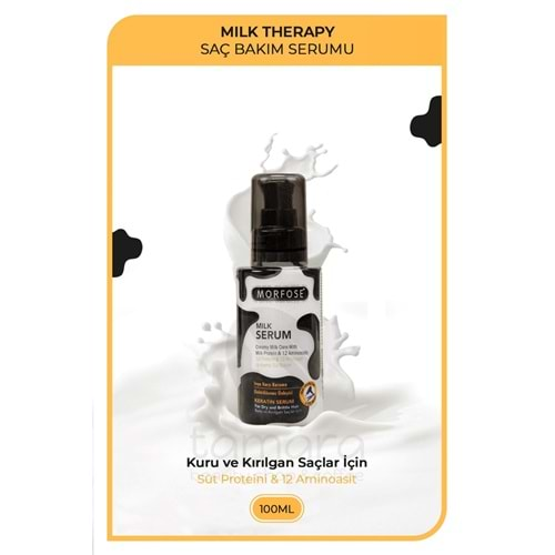 Morfose Milk Therapy Keratin Saç Serumu 100 Ml-yıpranmış Saçları Onarıcı, Yumuşak Ve Canlı Saçlar