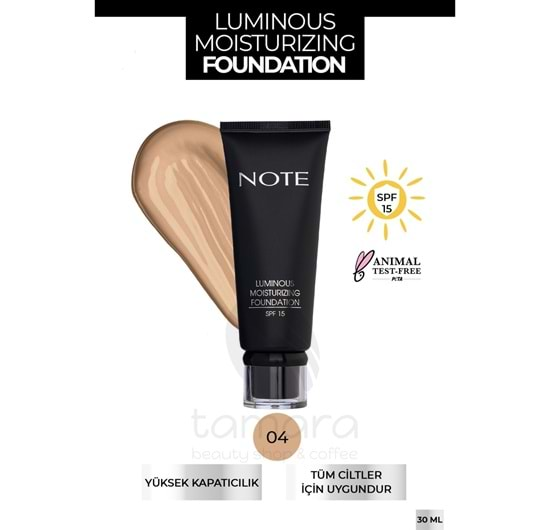 Note Luminous Moisturizing Fondöten 04 Sand