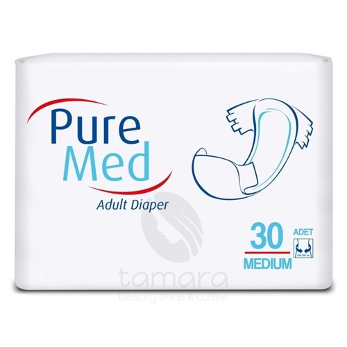 Pure Med Belbantlı Yetişkin Hasta Bezi Medium Orta Boy 30 Adet