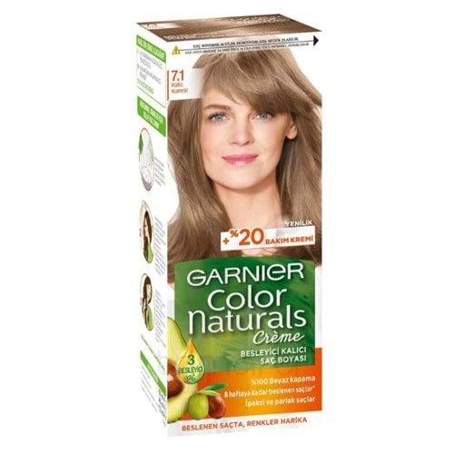 Garnıer Color Naturals Krem Saç Boyası 7.1 Küllü Kumral